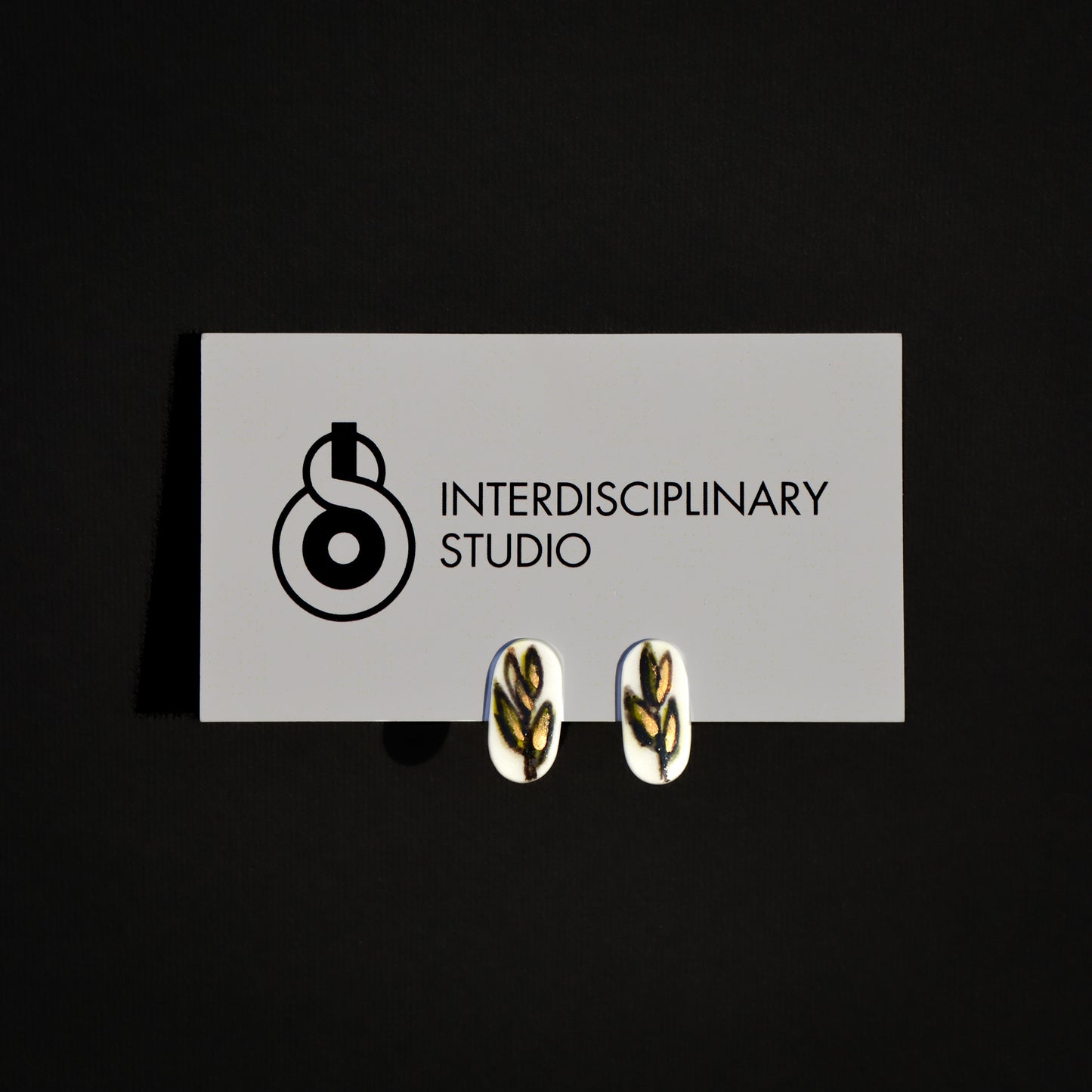 Kolczyki porcelanowe małe Pszenica